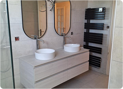 double vasque seche serviette